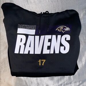 Team Issued - Baltimore Ravens Black Nike Hoodie with Team Logo (#17) NFL Equip